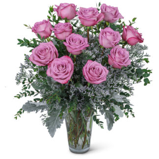 One Dozen Angelic Lavender Roses