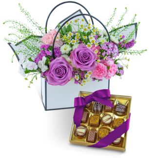 Roses and Chocolate Blooming Tote Ensemble