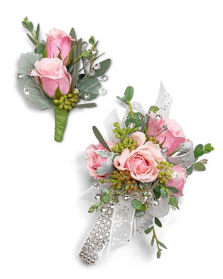 Glossy Corsage and Boutonniere Set
