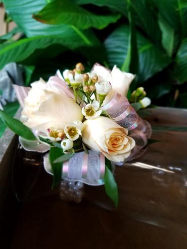 Wrist Corsage-Classic Blush Rose