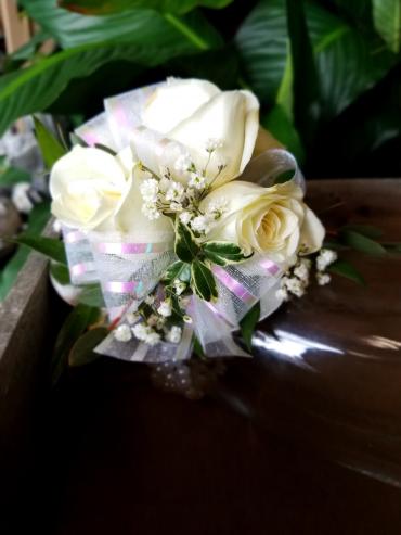 Wrist Corsage-Classic Eggshell Rose