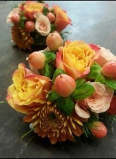 Wrist Corsage - fall mix with mini roses