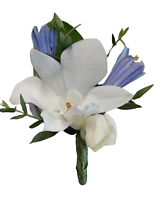 Blue and White Sophistication Boutonniere