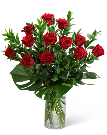 Red Roses with Modern Foliage (12)