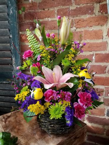 Springtime Birds Nest Basket