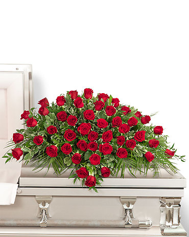 50 Red Roses Casket Spray