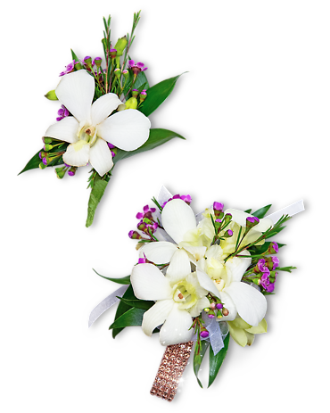 Flawless Corsage and Boutonniere Set