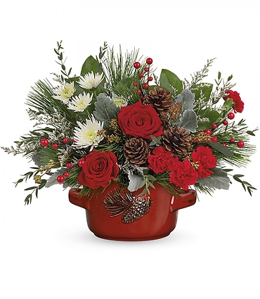 Vintage Stoneware Centerpiece with Cardinal