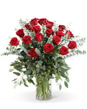 Red Roses with Eucalyptus Foliage (18)